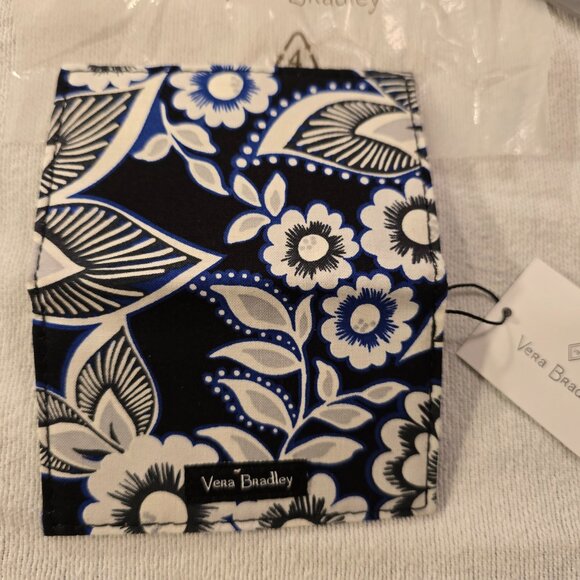 Vera Bradley NEW Card Case Snow Lotus Black White Floral Retired Pattern RFID Se - Picture 6 of 9